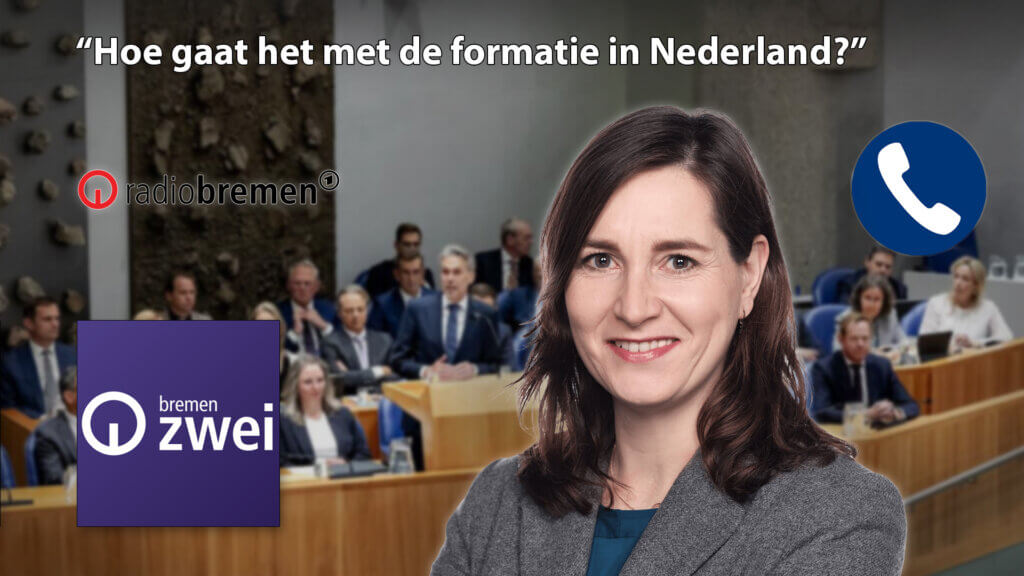 Ulrike gaf uitleg aan de Duitse luisteraars van Radio Bremen Zwei over wat er nu gaande is met de politieke partijen in Nederland.