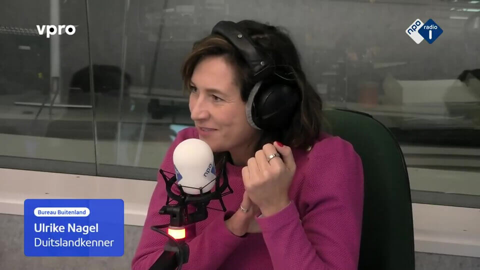 Ulrike Nagel in de studio van Radio 1 over Duitse coalitie na het ontslaan van Lindner.