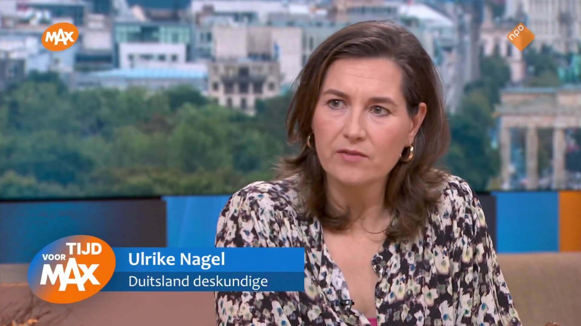 Ulrike was te gast aan tafel bij Tijd voor Max en praat de overige gasten en presentator Martine van Os bij over de Duitse parlementsverkiezingen, 24-02-2025