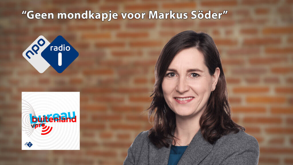 Ulrike Nagel op Radio 1 Bureau Buitenland: geen mondkapje voor Markus Söder