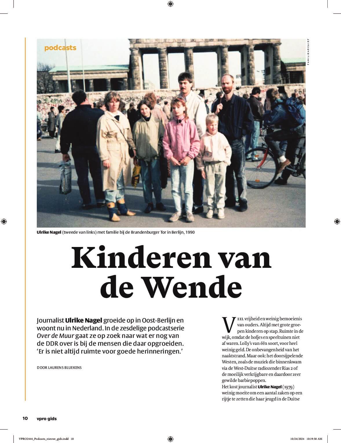 Artikel over Ulrike Nagel in de VPRO-gids