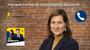 Ulrike in gesprek met Derk Marseille op BNR Nieuwsradio in het programma “The Daily Move” over de actuele stand van zaken m.b.t. de verkiezingen in Duitsland.